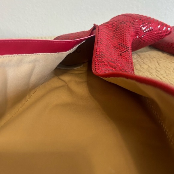 Red Snakeskin Leather Boots - Picture 7 of 7